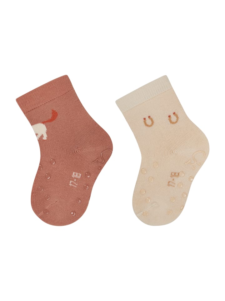 

Sterntaler Носки для ползания из АБС-пластика, комплект из 2 штук, с изображением лошади, средне-коричневые