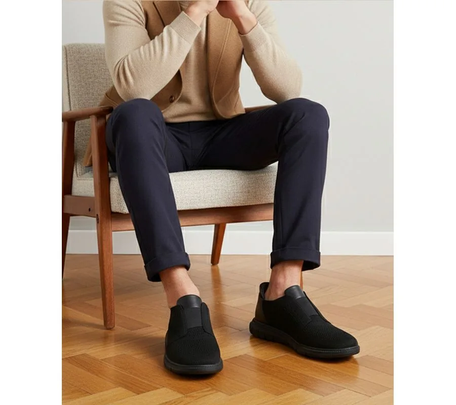Мужские легкие сетчатые оксфорды South Street с технологией Hands-Free Slip On Marc Joseph New York, черный/черный — фото 2