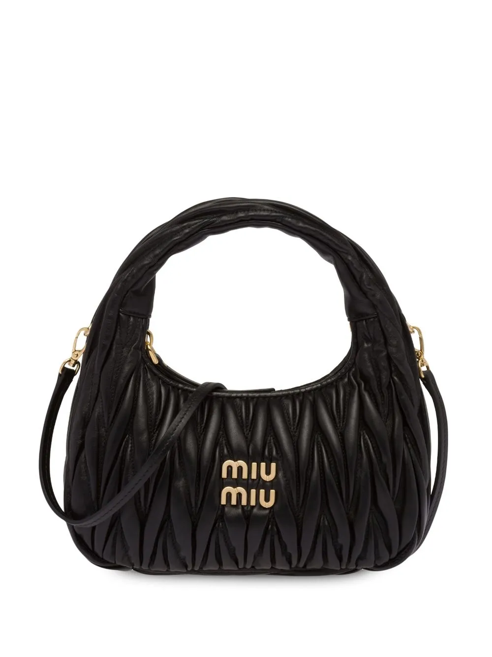 

Стеганая мини-сумка Miu Wander MIU MIU, черный