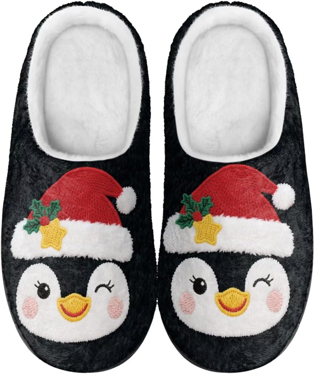 

Тапочки Mintulipy для женщин и мужчин для дома и улицы, пушистые тапочки для спальни, Christmas Penguin