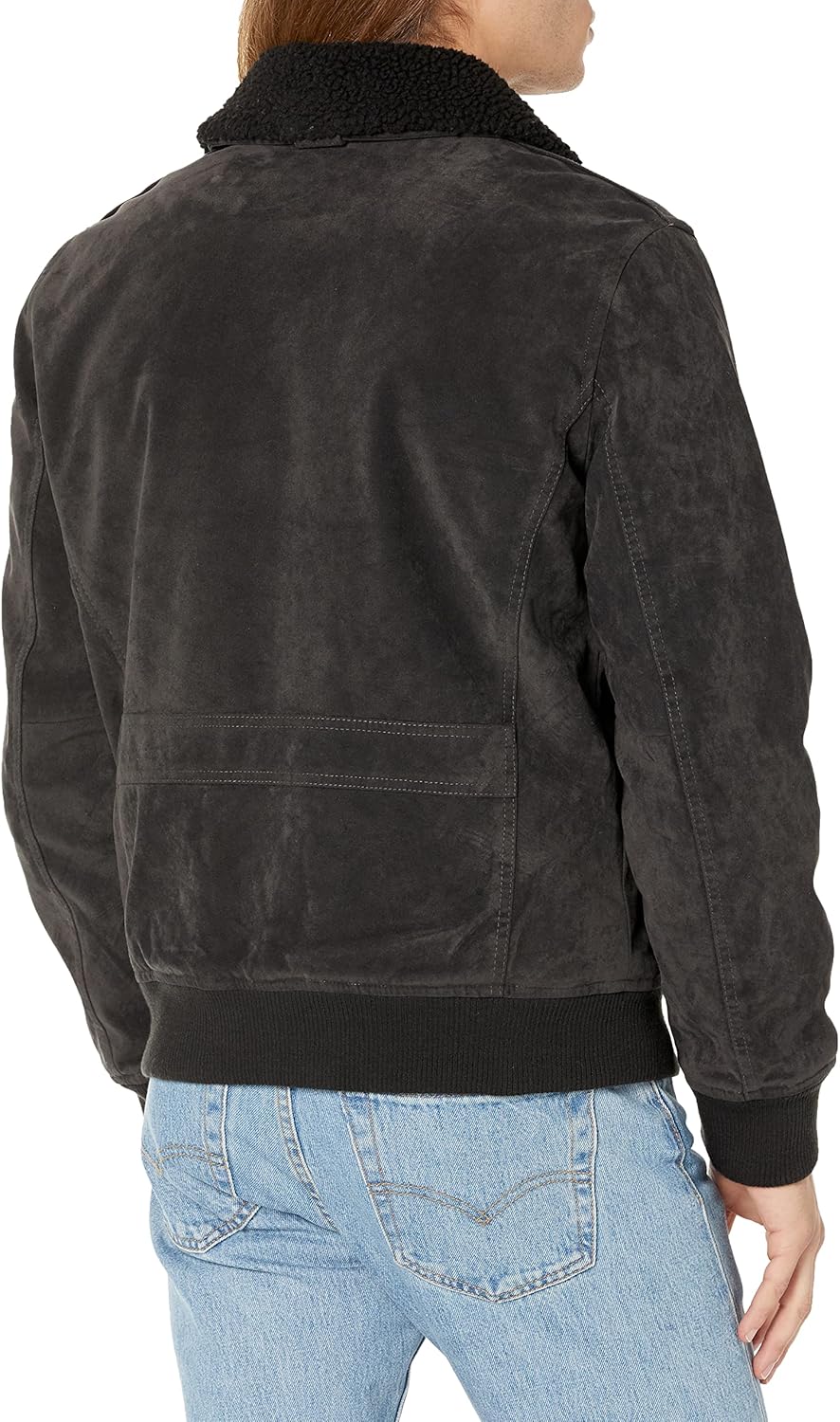 Мужская куртка-бомбер Levi's из искусственной замши, Charcoal Faux Suede Sherpa Collar — фото 3