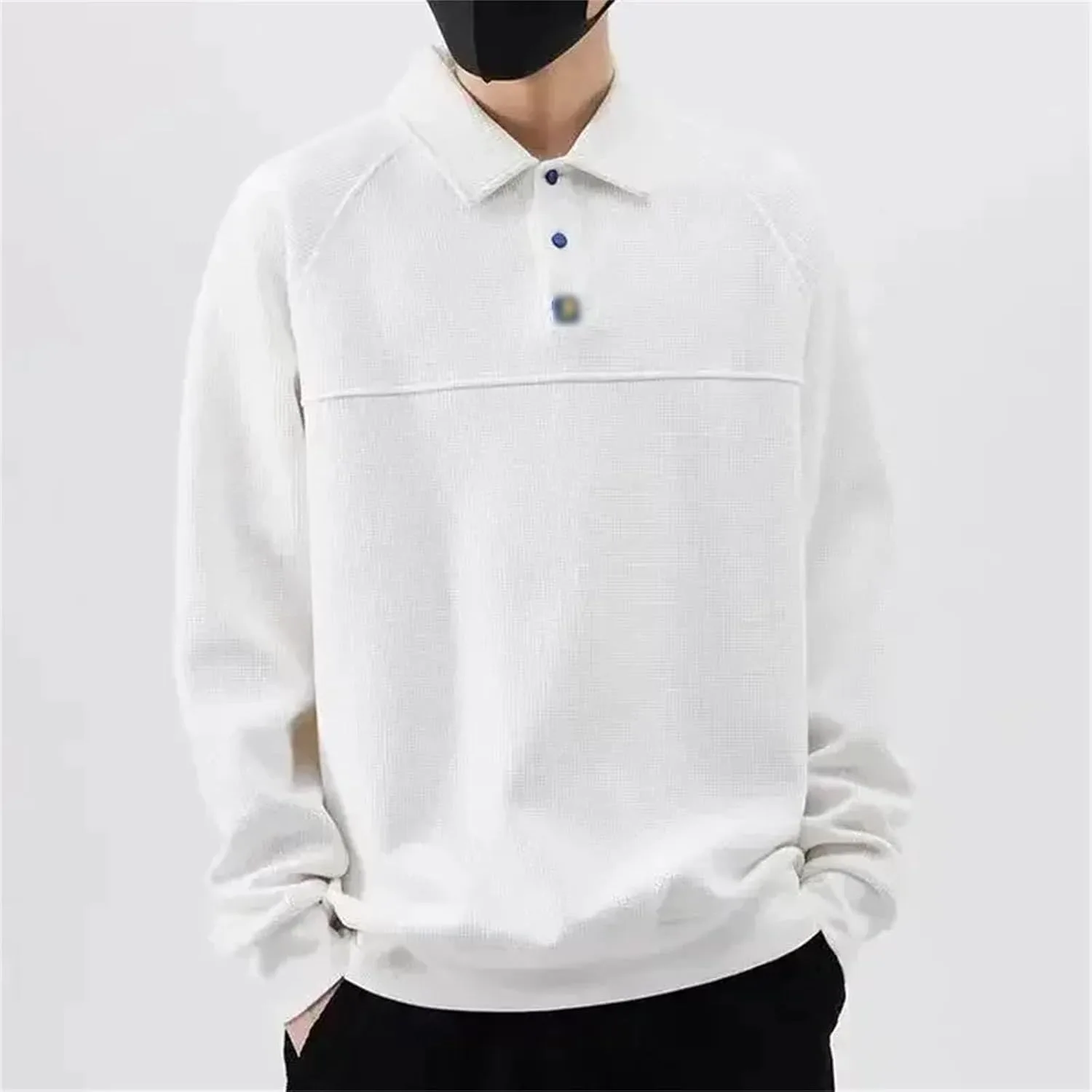 Мужской свитшот черный Loose Full-Sleeved — фото 2