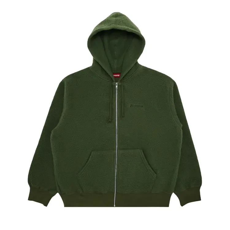 Толстовка Supreme Pilled Zip Up Hooded Sweatshirt 'Olive'