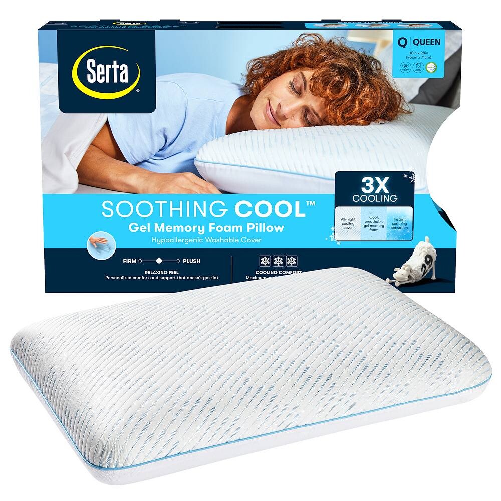 

Гелевая подушка с эффектом памяти Serta Soothing Cool, белый