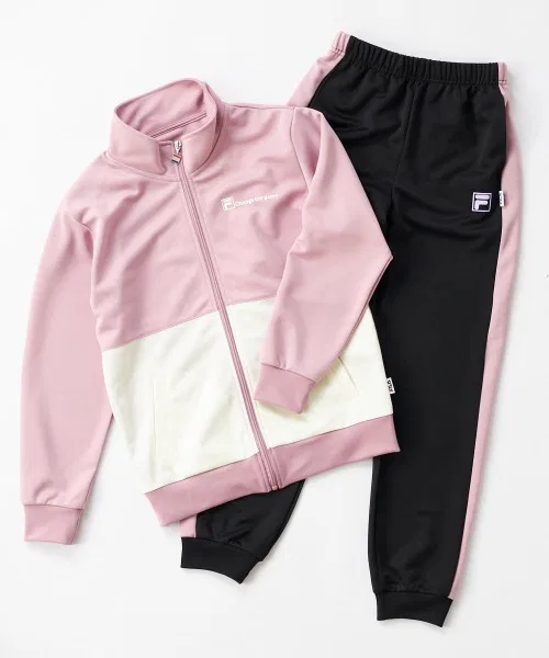 Спортивный костюм FILA с логотипом, двухцветный, детский, лавандовый