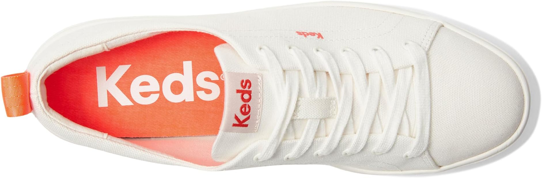 Кроссовки Keds Skyler Lace-Up, цвет Snow White/Coral Outsole — фото 2