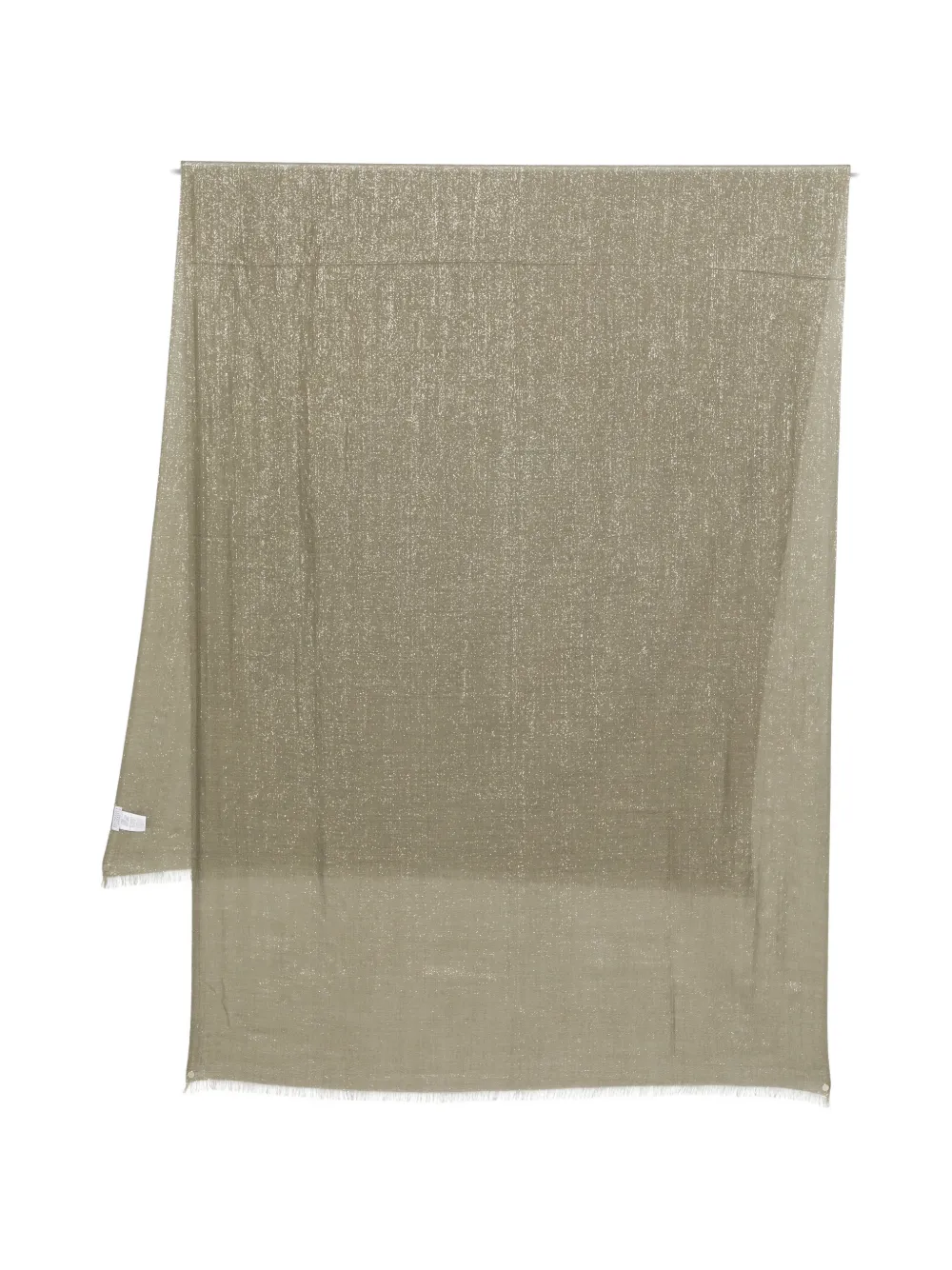 

Шарф с бахромой Brunello Cucinelli, зеленый