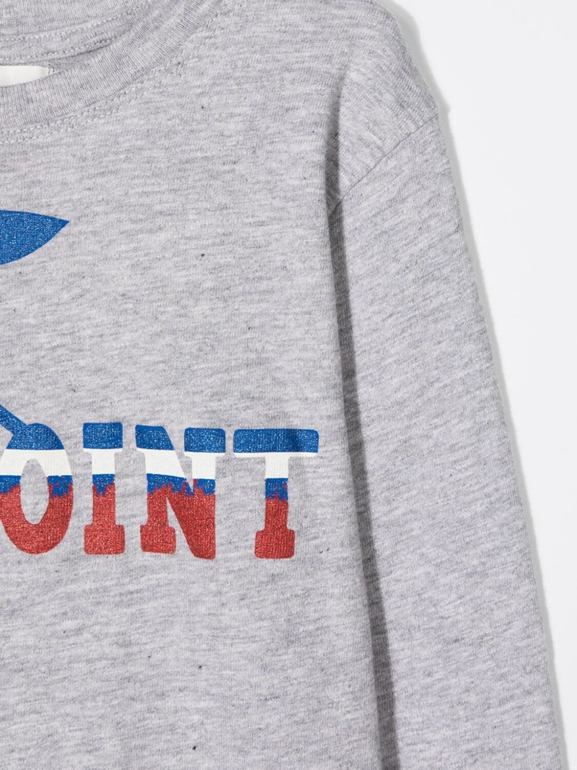 Bonpoint футболка с логотипом и блестками, серый — фото 3