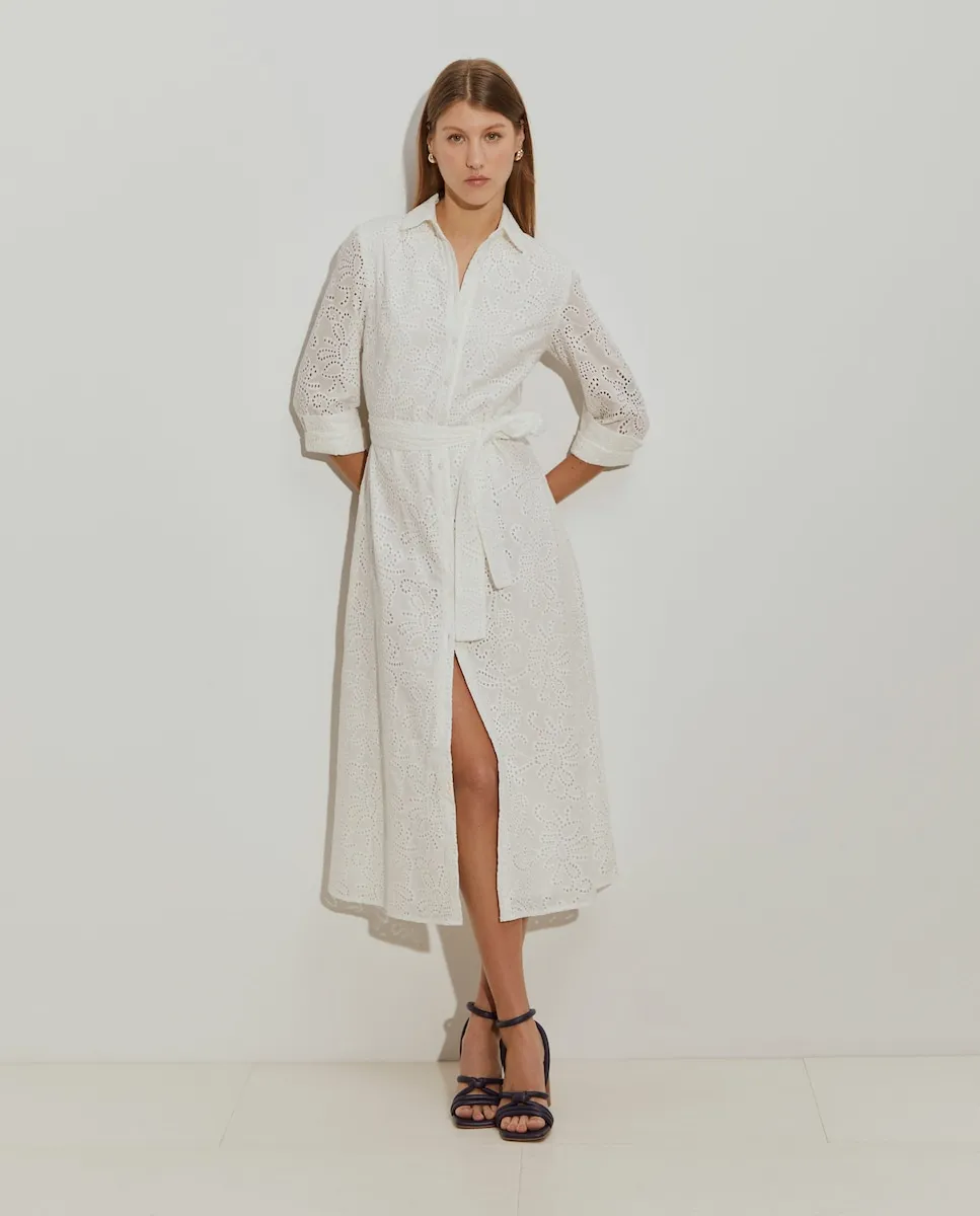 

Миди-платье с английской вышивкой Lion Of Porches, белый