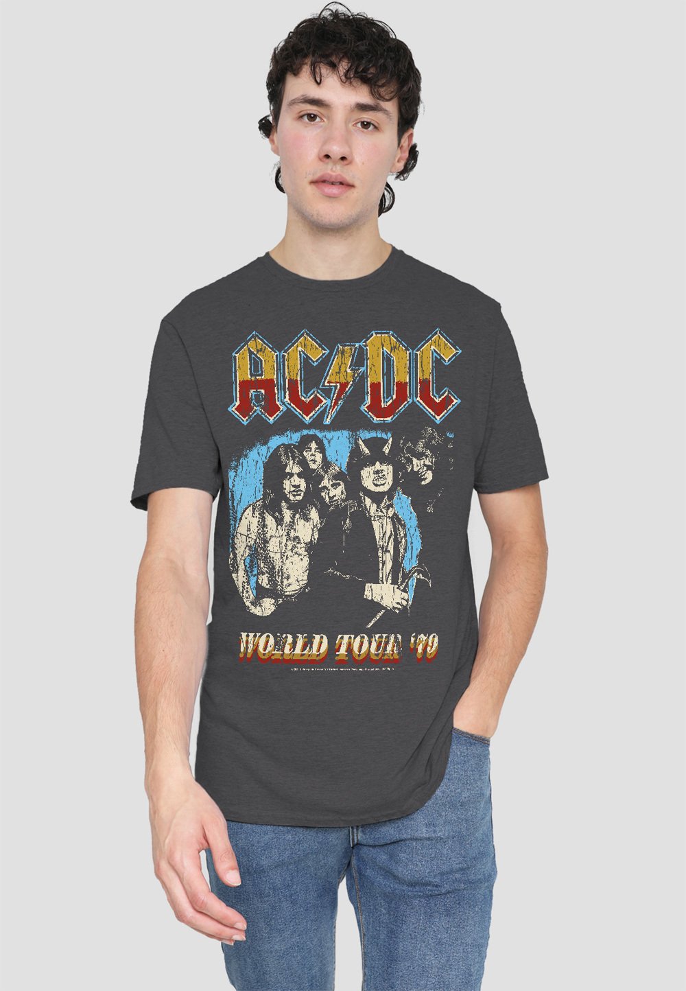 

Футболка с принтом AC DC WORLD TOUR 79 Cotton Soul, антрацит