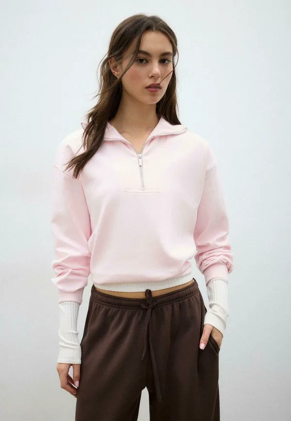 

Толстовка с высоким воротником на молнии Stradivarius, Salmon, Розовый, Толстовка с высоким воротником на молнии Stradivarius, Salmon