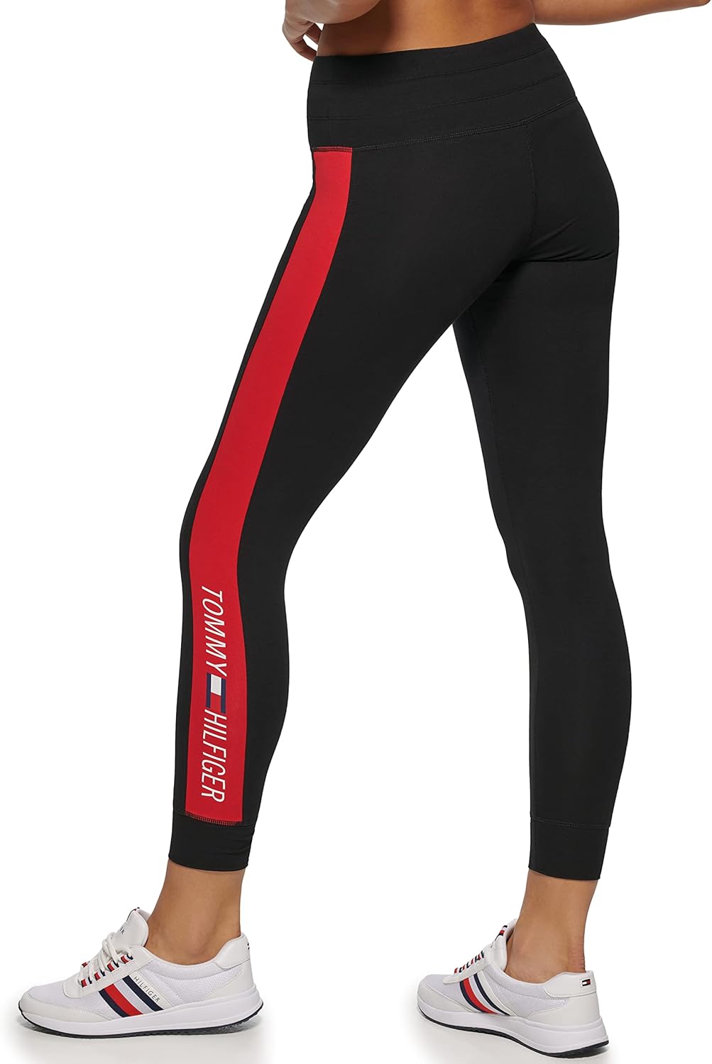 Женские спортивные леггинсы Tommy Hilfiger с завязками на талии и логотипом, Black — фото 3