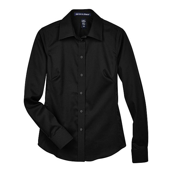 

Женская рубашка из коллекции Crown Collection из эластичного твила Devon & Jones, Black