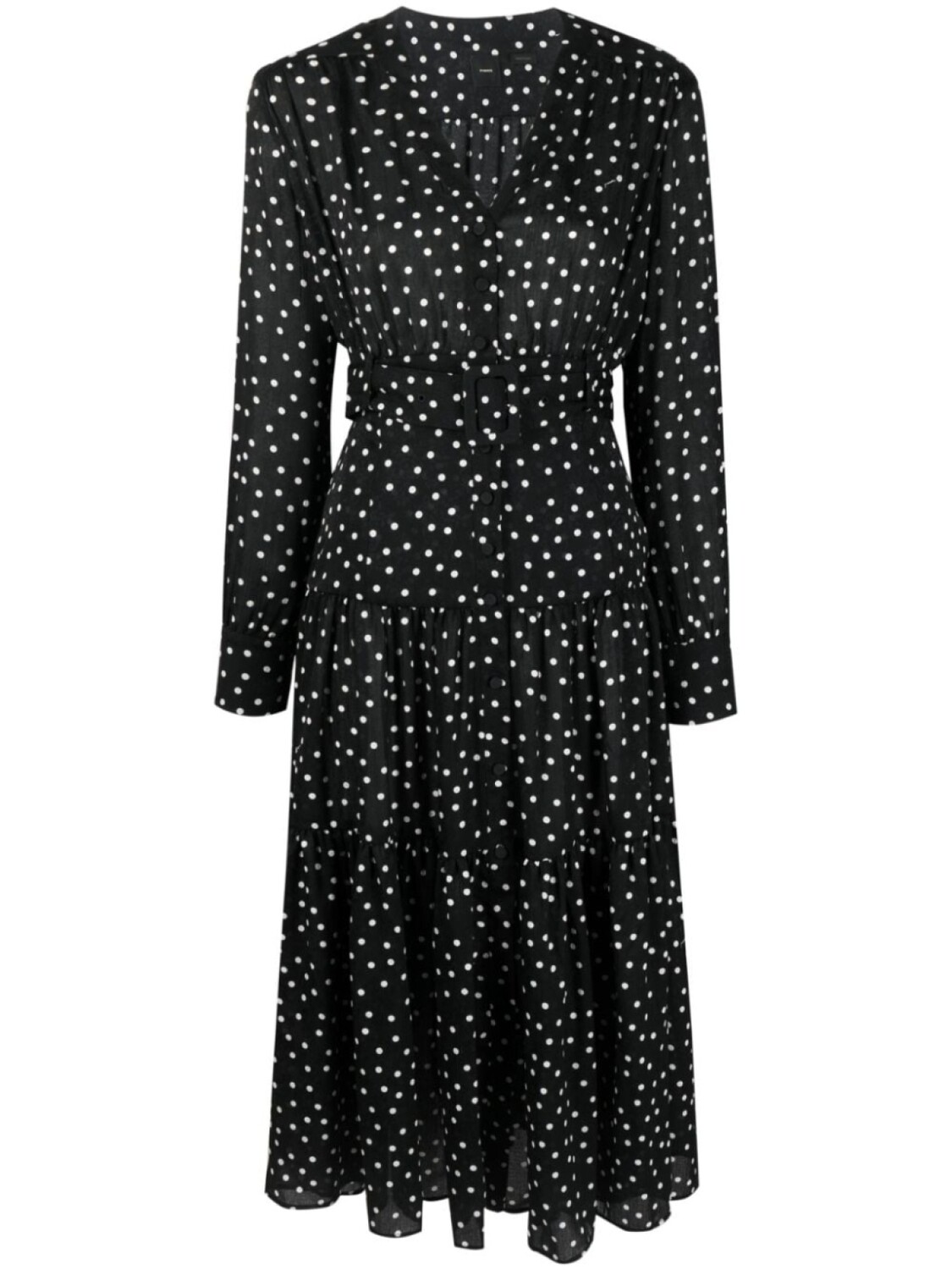 

PINKO платье миди с поясом и узором в горох, черный
