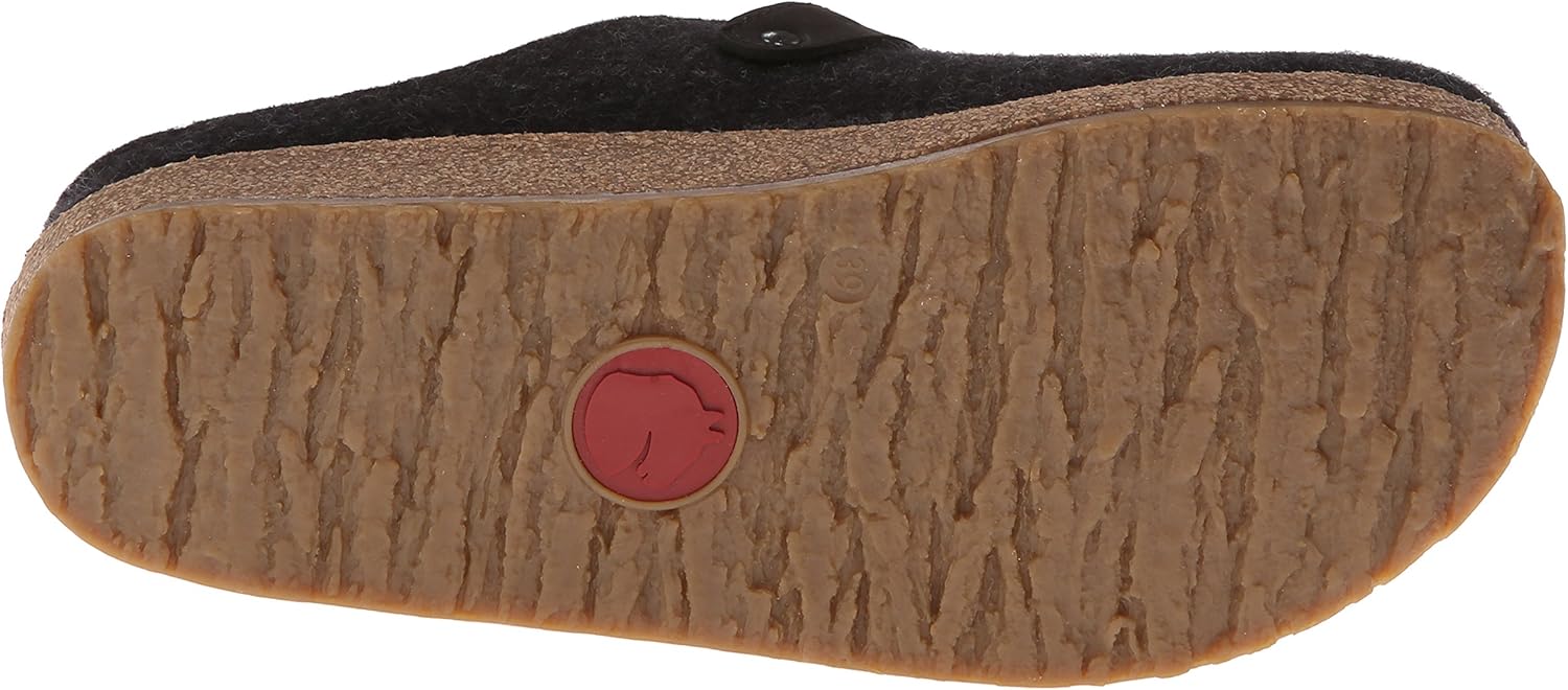 Войлочные сабо-мюли HAFLINGER GZB с пряжкой, унисекс, Charcoal — фото 4