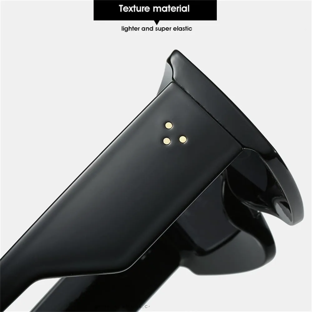 

Солнцезащитные очки Polygon для женщин в винтажном стиле, защита от УФ-излучения UV400; солнцезащитные очки для мужчин, цельные, с заклепками HDUBFY, Black Green