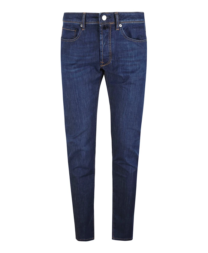 

Джинсы из эластичного денима с замшевой нашивкой Incotex, синий