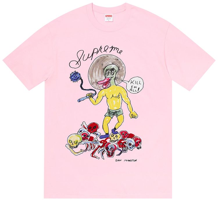

Футболка Supreme x Daniel Johnston Kill Em All Tee 'Light Pink', розовый