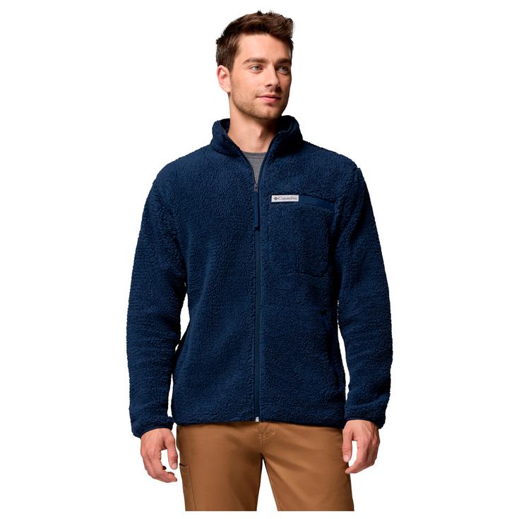 

Флисовая куртка с высоким ворсом, прочная, с застежкой-молнией, темно-синяя, студенческого образца - s Columbia