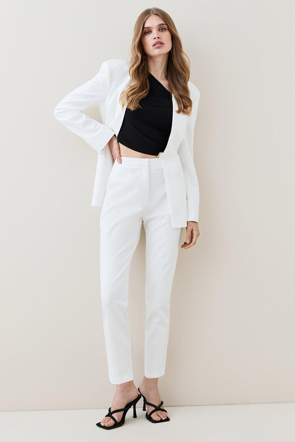

Брюки Essential из технической ткани Karen Millen, белый