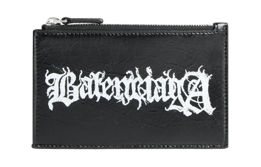 

Кожаный кошелек большого размера мужской черно-белый Balenciaga