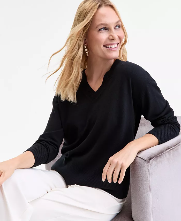 

Женский свитер с V-образным вырезом I.N.C. International Concepts, черный