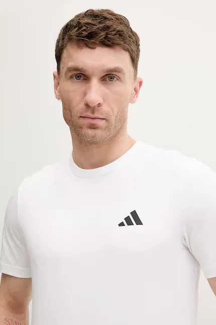 Футболка хлопковая Adidas Performance, бежевый — фото 4