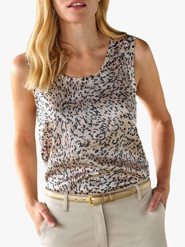 

Топ-жилет из шелка с принтом Animal Print Pure Collection, Natural/Multi