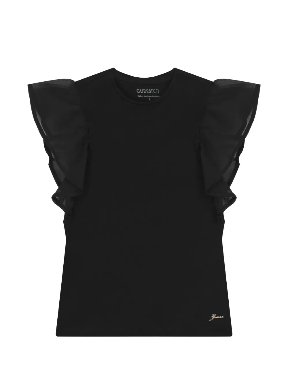 Футболка с оборками Guess Kids, черный