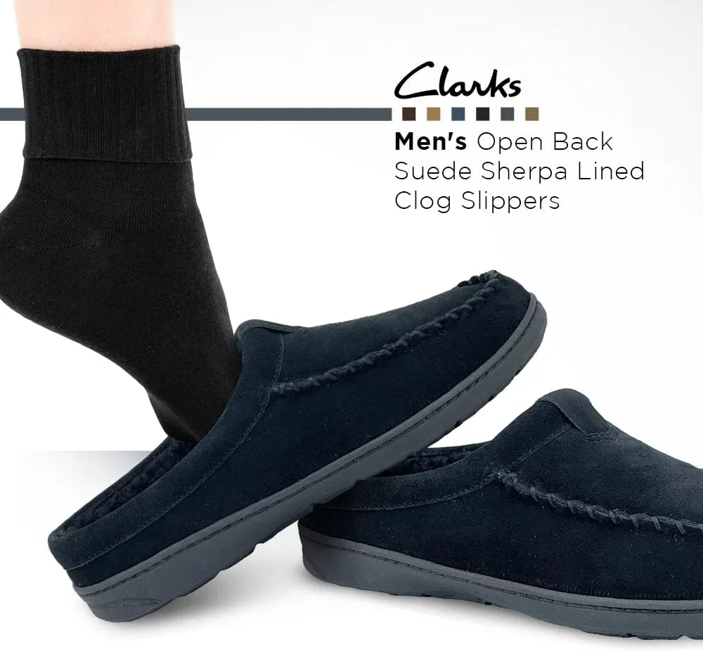 Мужские замшевые сабо Clarks с открытой пяткой и подкладкой из искусственного меха, модель JMH2062 - для дома и улицы - удобные и прочные сандалии с мягкой плюшевой подкладкой, амортизирующей стелькой и резиновой подошвой с хорошим сцеплением, C... — фото 4