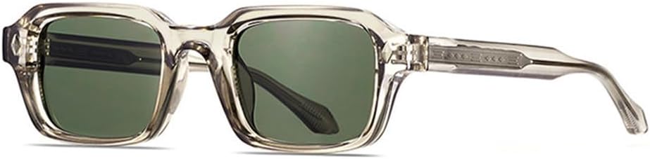 

Мужские солнцезащитные очки в стиле ретро, ​​прямоугольные, роскошные, модные женские панк-очки, защита от ультрафиолета UV400, солнцезащитные очки с заклепками TKKTLLT, Champagne Dark Green