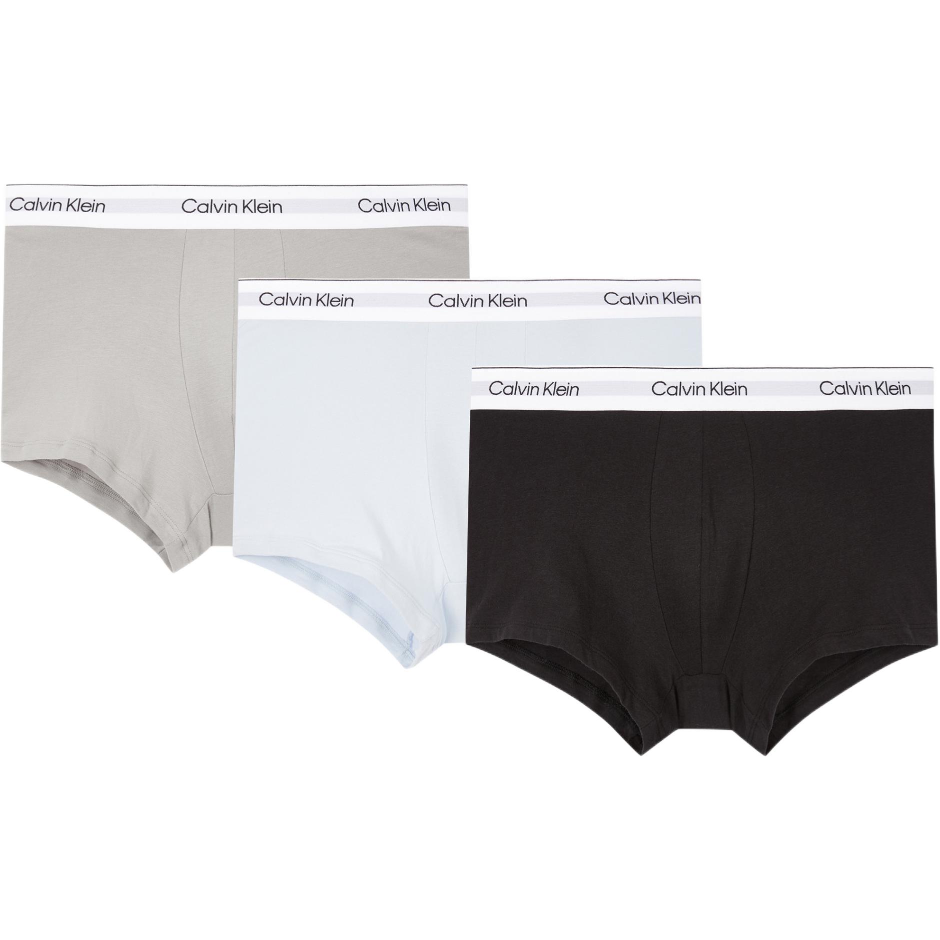 

Мужские трусы 3 штуки Calvin Klein, черный/голубой/серо-белый