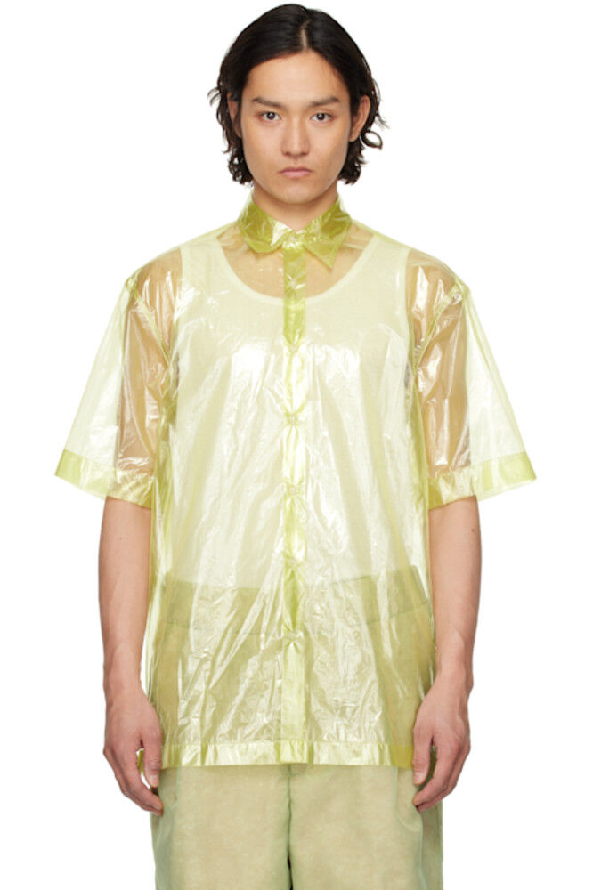 

Зеленая прозрачная рубашка Dries Van Noten