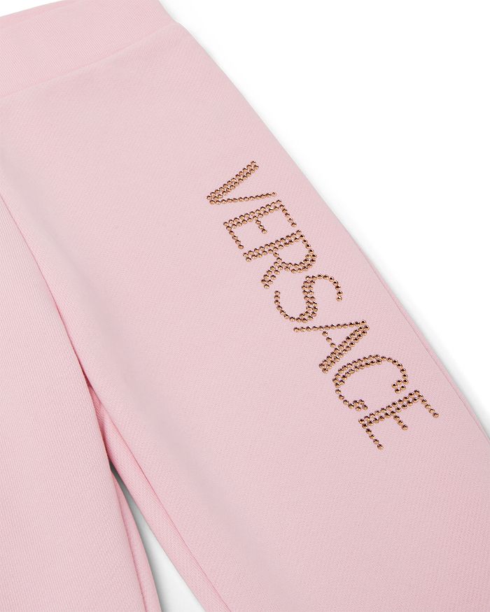 Спортивные штаны из флиса со стразами для девочек - Little Kid, Big Kid Versace, розовый — фото 3