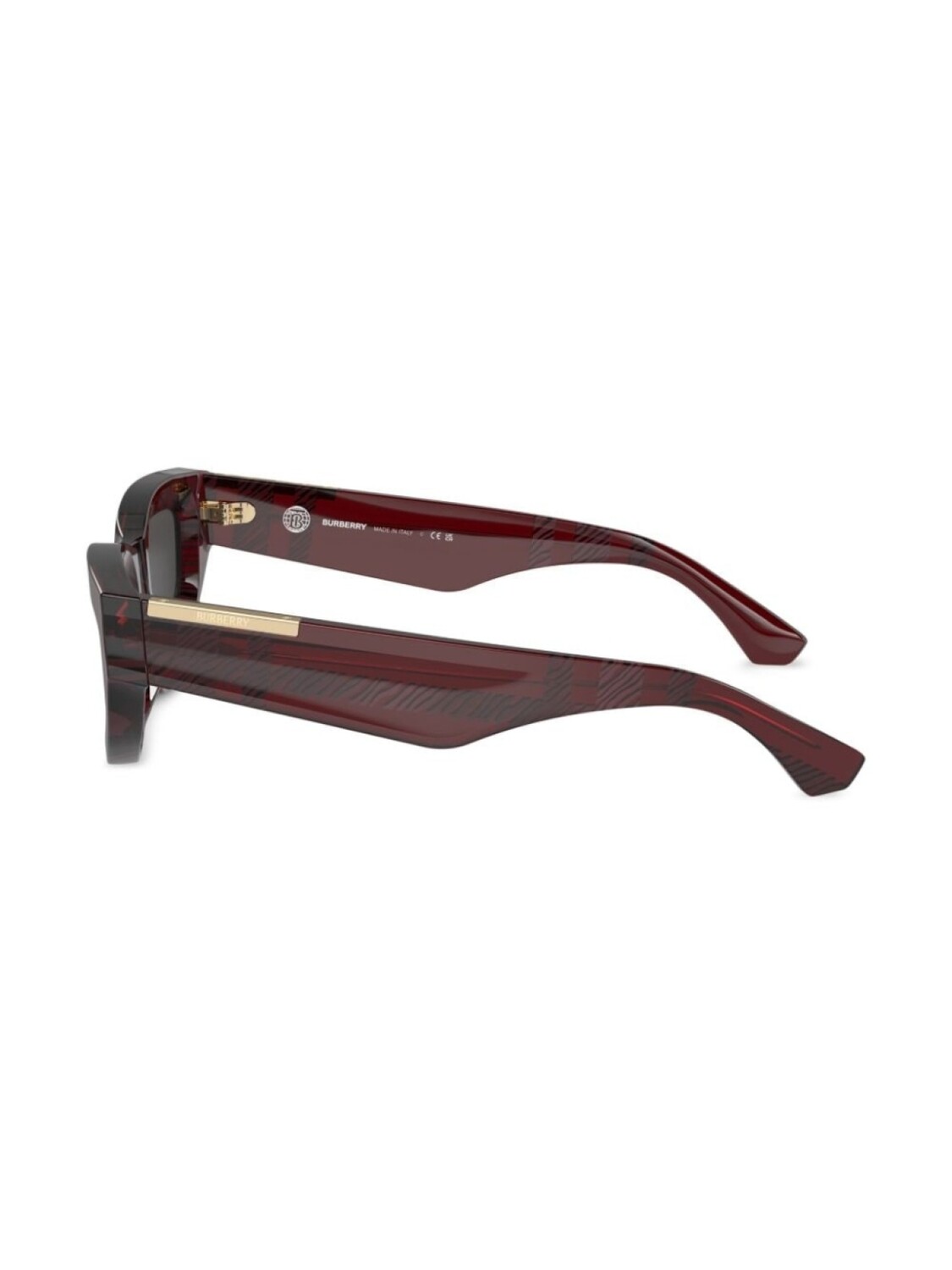 Солнцезащитные очки в оправе 'кошачий глаз' в клетку Burberry Eyewear, красный — фото 3