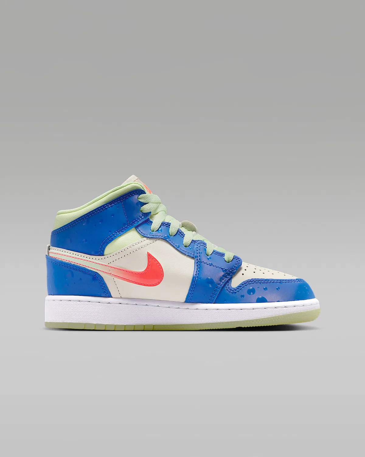 Кроссовки Air Jordan 1 Mid SE для старших детей, Game Royal/Barely Volt/Infrared 23/Pale Ivory — фото 3