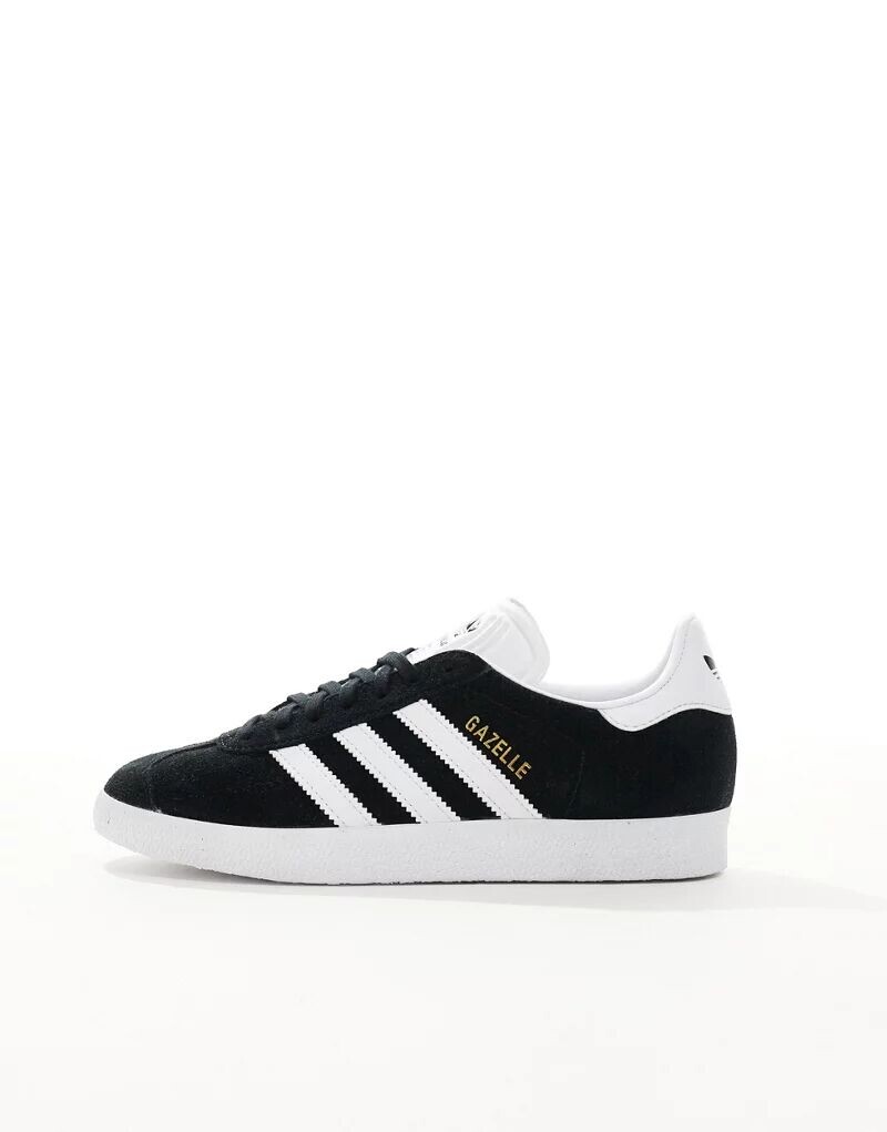 Черные кроссовки adidas Originals Gazelle с белой отделкой — фото 2