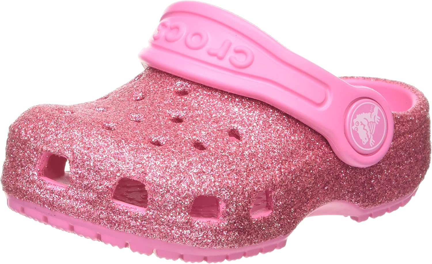 

Детские кроксы Crocs Classic с блестками, розовый