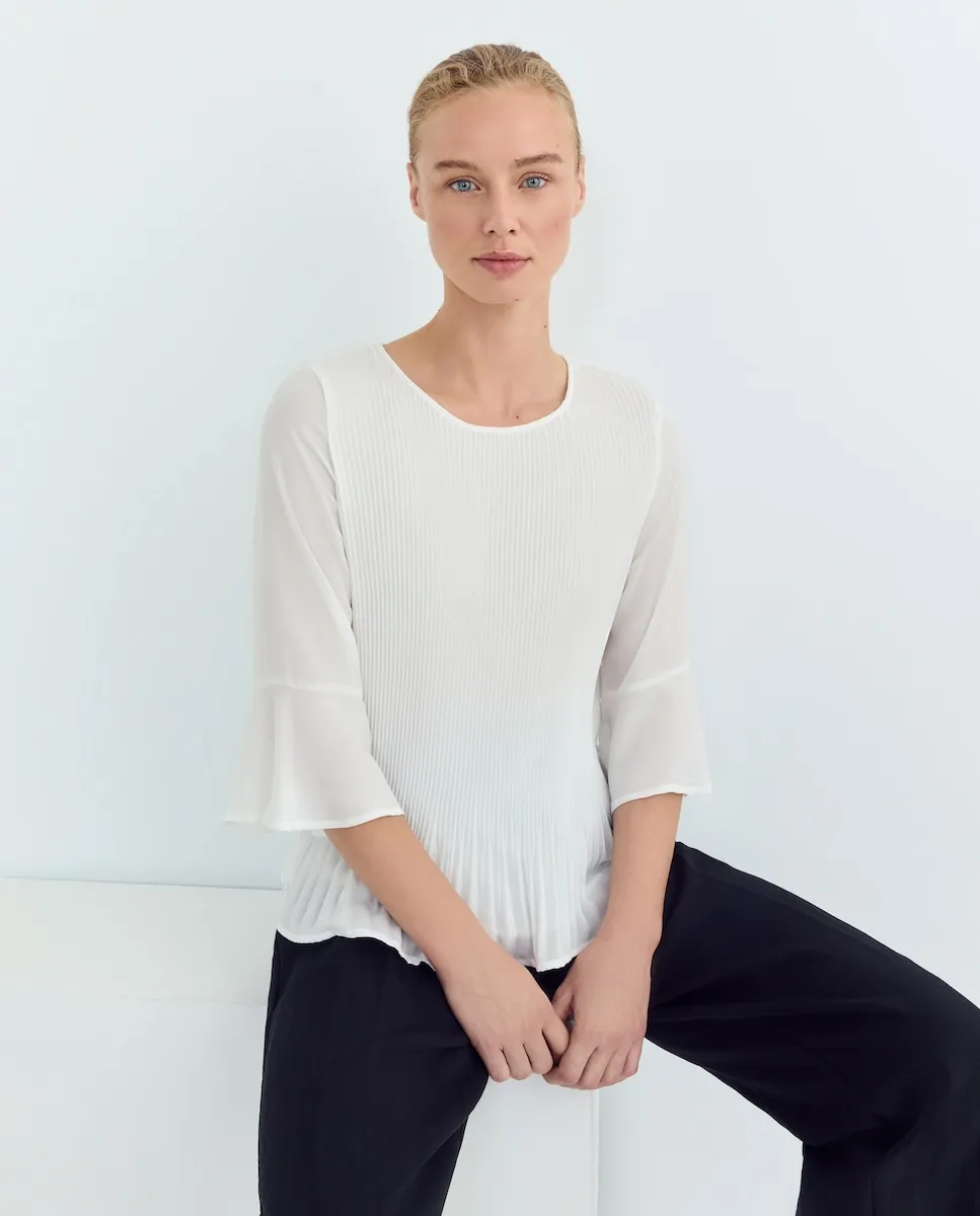 

Женская блузка однотонная с рукавом 3/4 Zermatt, бежевый