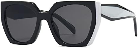 

Солнцезащитные очки неправильной квадратной формы для женщин и мужчин, в стиле ретро и модерн, «кошачий глаз», модные женские солнцезащитные очки MTZJH, Black White Gray