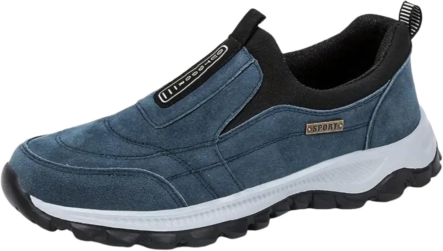 

Ортопедические мужские слипоны, легкие туфли для прогулок на улице и походов, водонепроницаемые кроссовки из канвы с поддержкой свода стопы Generic, синий