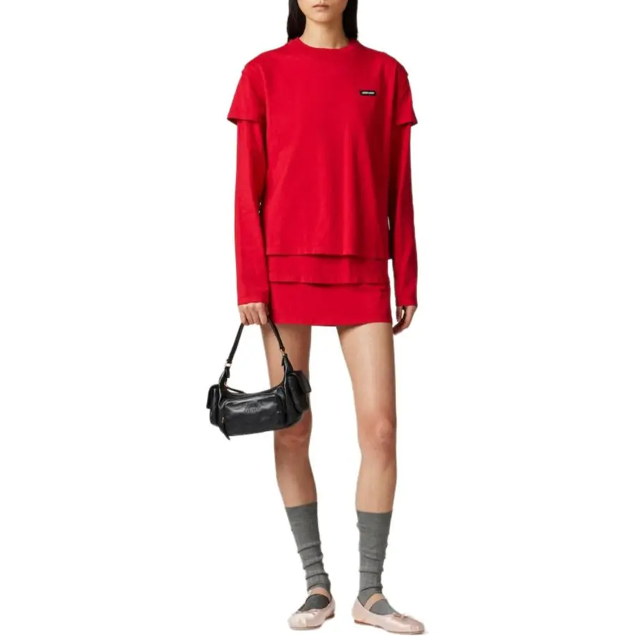 MIU MIU Футболка женская красная — фото 4