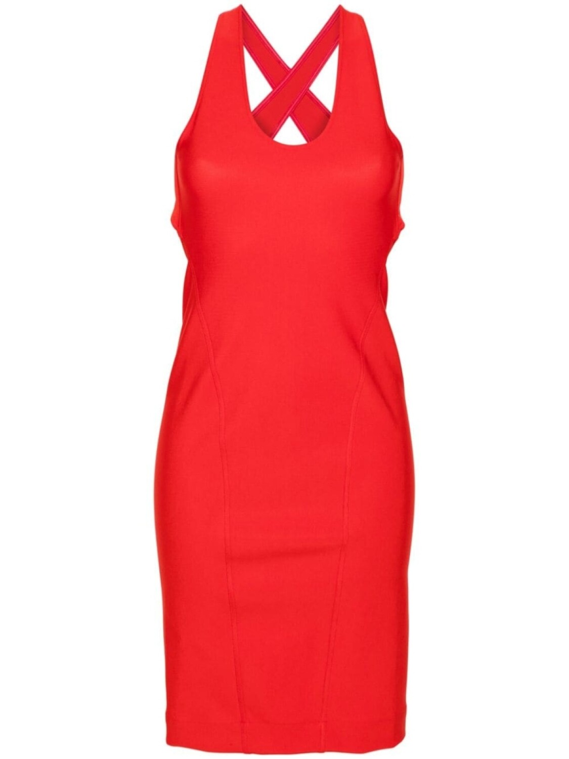 

Платье с перекрестными бретелями Alaïa, красный