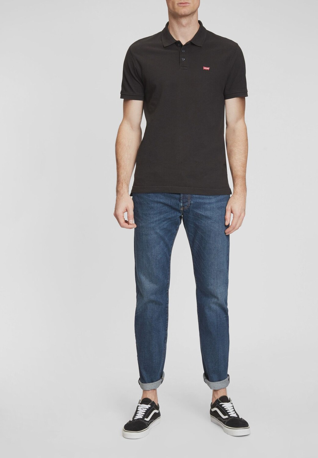Футболка, хлопок, однотонная, мужская Levi's, черный — фото 4