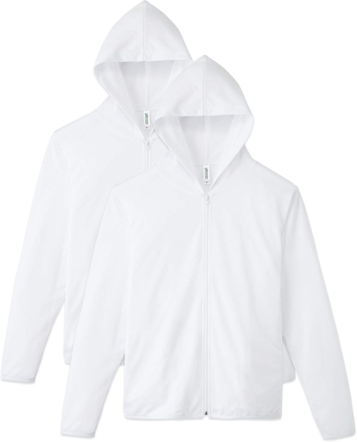 

Мужская толстовка на молнии Glimmer 00338-AMZ, плотность ткани 4,4 унции, быстросохнущая, с длинными рукавами, с защитой от УФ-излучения, белый