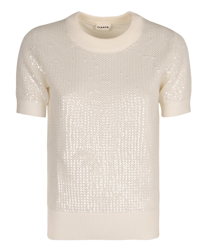 

Хлопковый свитер в рубчик P.A.R.O.S.H., белый