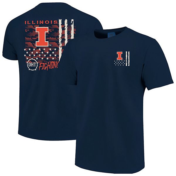 

Мужская футболка Illinois Fighting Illini Comfort Colors OHT Camo Overlay в темно-синем цвете Image One