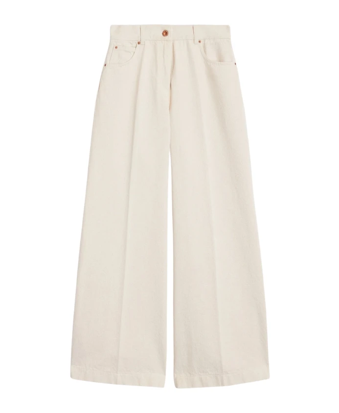 

Джинсы с высокой талией и широкими штанинами Aspesi, бежевый