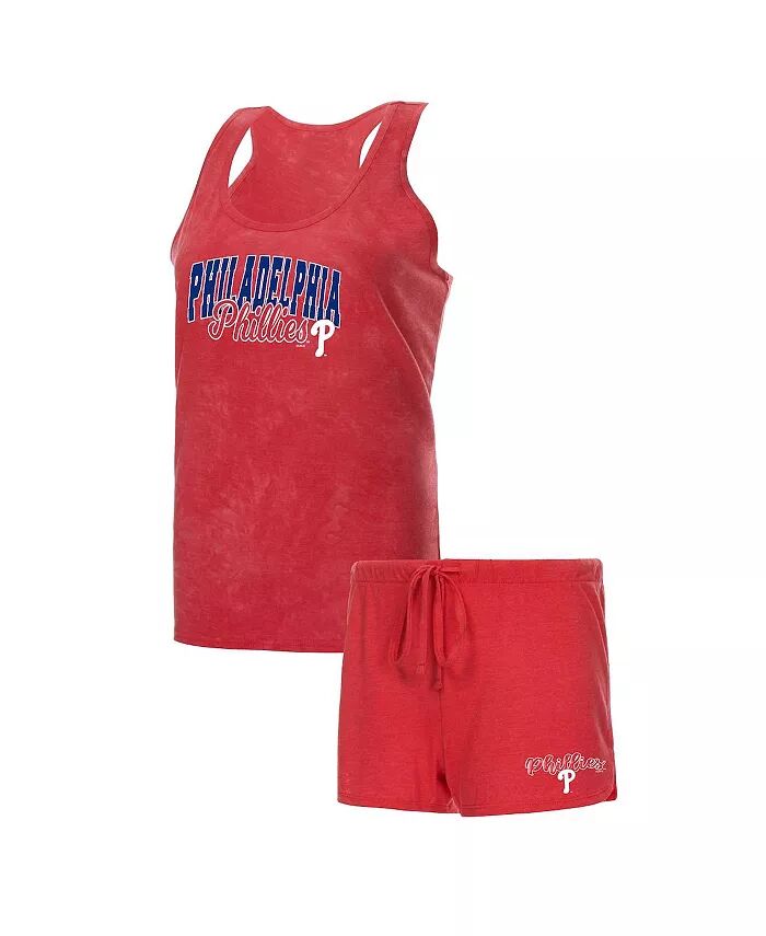 

Женский красный комплект для сна Philadelphia Phillies Billboard Racerback с майкой и шортами Concepts Sport