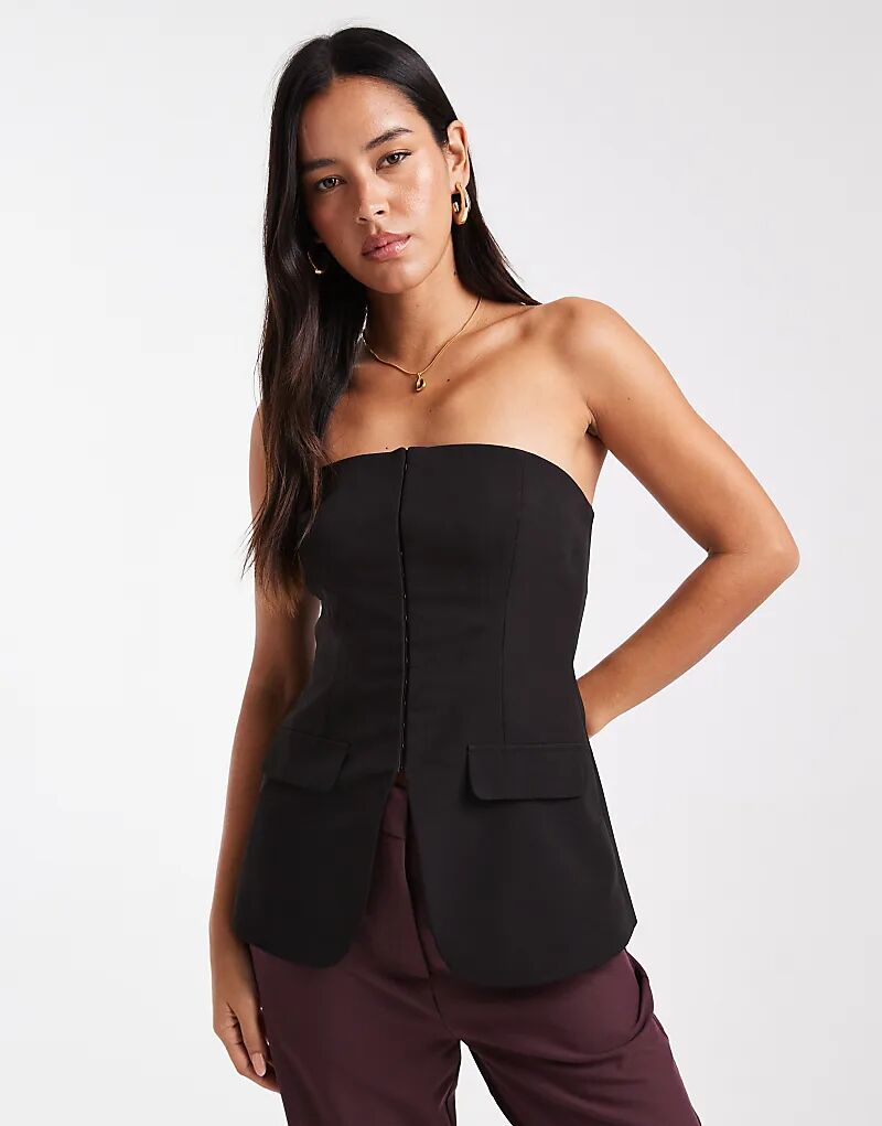 

Корсетный топ-бандо Miss Selfridge черного цвета